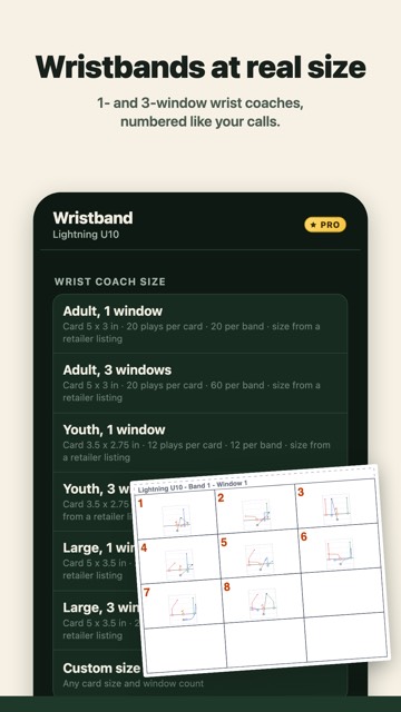 FlagPlayLab app: calling plays, fair play time, wristband cards and player route cards