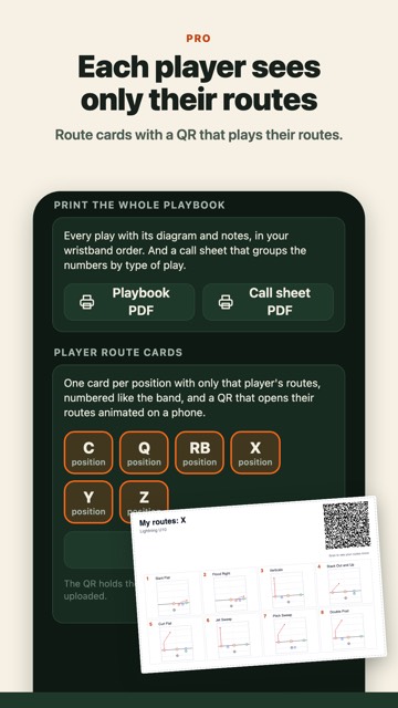 FlagPlayLab app: calling plays, fair play time, wristband cards and player route cards