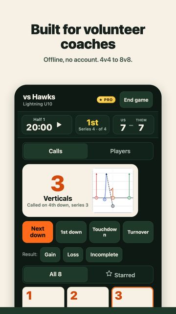 FlagPlayLab app: calling plays, fair play time, wristband cards and player route cards