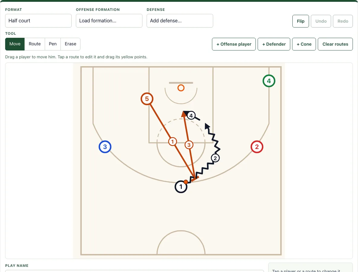 Basketball play designer example
