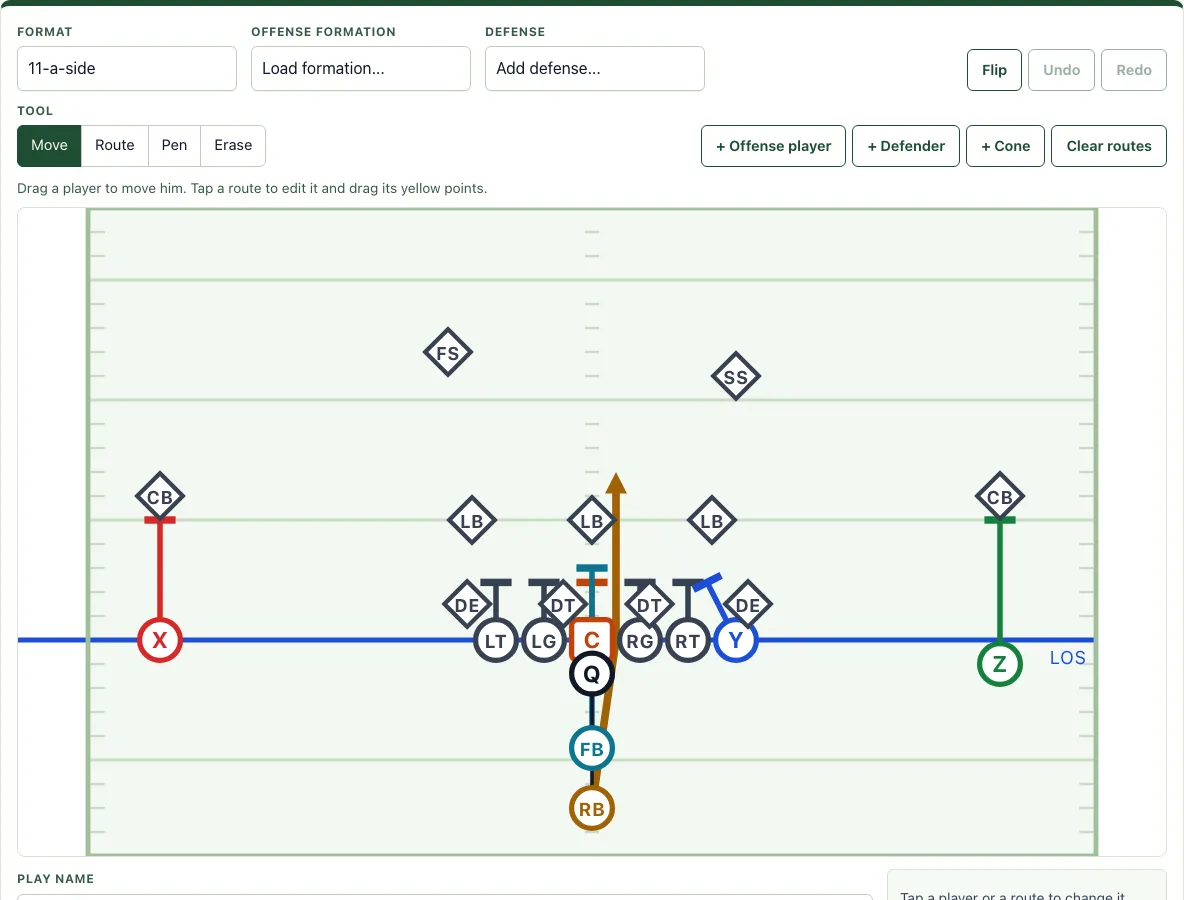 Football play maker example